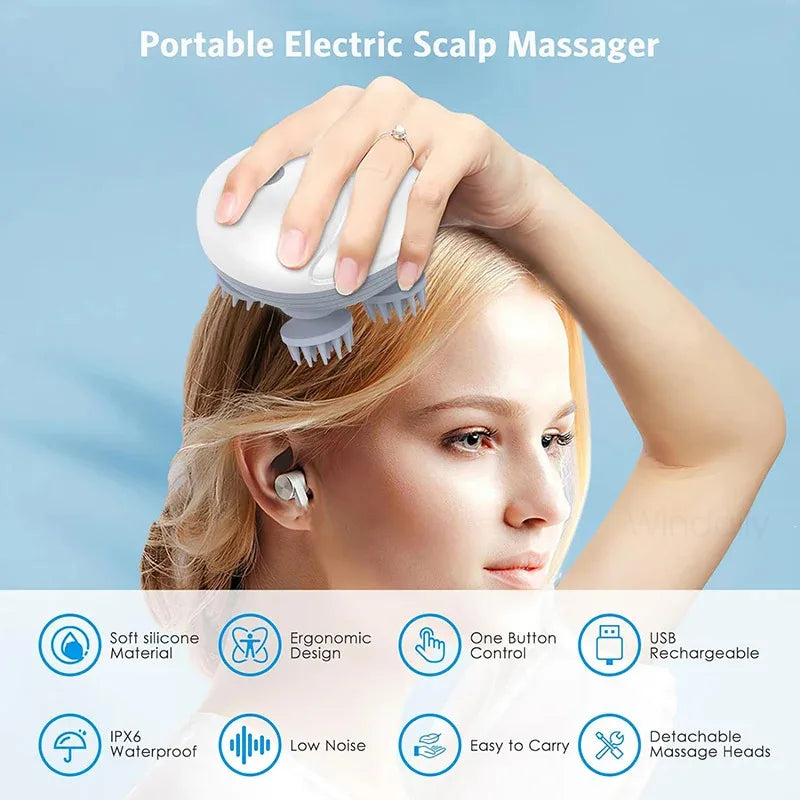 Electric Scalp Head Massager Kneading Vibrating Device Health Care Shoulder Neck Leg Arm Deep Tissue Massage Cat  Pet Massager