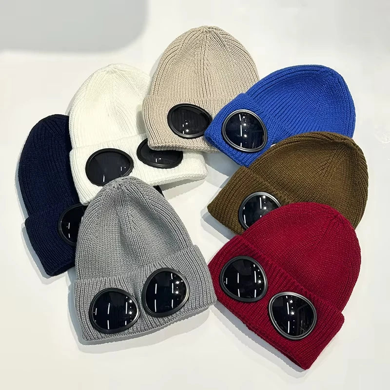 1PC Winter Warm Knitted Beanie Hat for Women Men Winter Windproof Skull Caps with Glasses Outdoor Ear Protection Cold Cap Garros